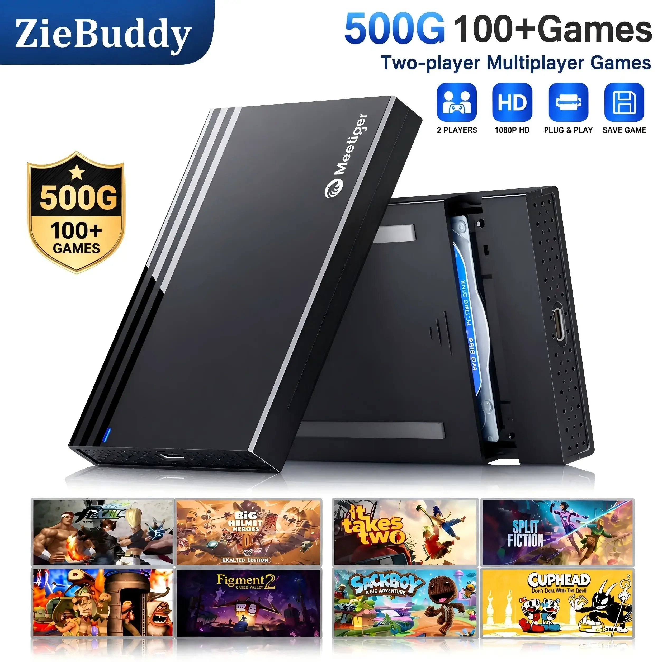 Retro Gaming Hdd - Игровая консоль ZieBuddy 500 ГБ с